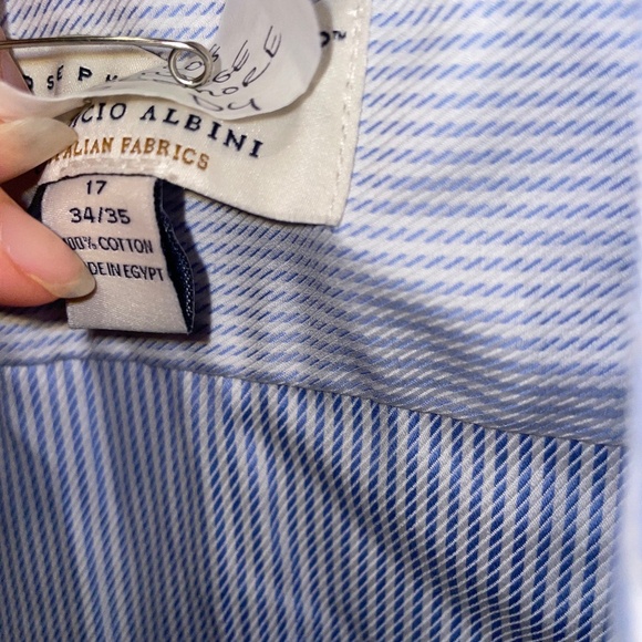 Joseph Abboud L/S Button down collared striped Men’s 100% Cotton Size 17 34/35 - Picture 5 of 11